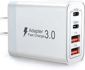 40W USB C Charger Block, 4-Port Fast Charger PD+QC USB C Fast Charging Block,Multi-Port Type C Power Adapter for iPhone 16 15 14 13 12 11 Pro Max X XS XR 8 7, Tablets,Galaxy,Google,Android,Earphones