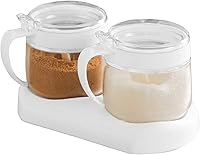 Vista 1 de NAN Wind Juego de cajas de condimentos de vidrio, juego de condimentos de 12 onzas / 11.8 fl oz con tapas y cuchara, recipientes de vidrio