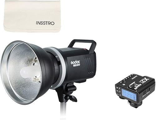 Godox Flash de estudio MS300 con transmisor de disparador de flash inalámbrico Godox X2T-F 2.4G