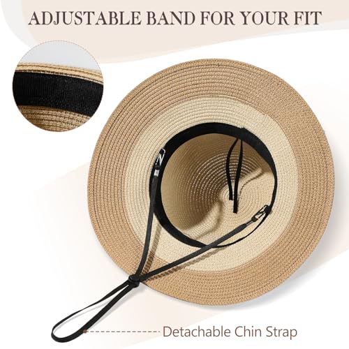Image of Beach Hats for Women, Sun Straw Hat for Women, UPF 50+ UV Sun Protection Sun Hat Womens, Foldable Floppy Sun Hat