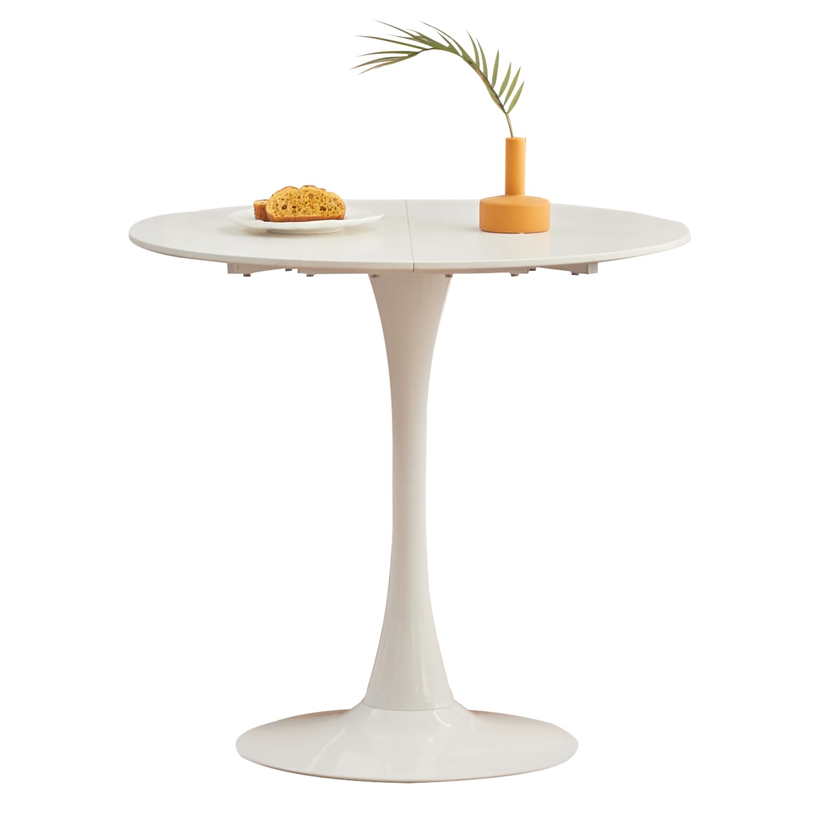 GrandCA HOME 80 cm, biały, nowoczesny, okrągły stół do jadalni, okrągły, 80 cm, okrągły stół, odpowiedni dla 2-4 osób, nadaje się do kuchni, salonu, jadalni, biały
