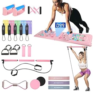 KHINYA Pro Push Up Board – Multifunction Push Up Board 20-in-1 Fitness Exercise System Foldable Pushup Rack Equipment…