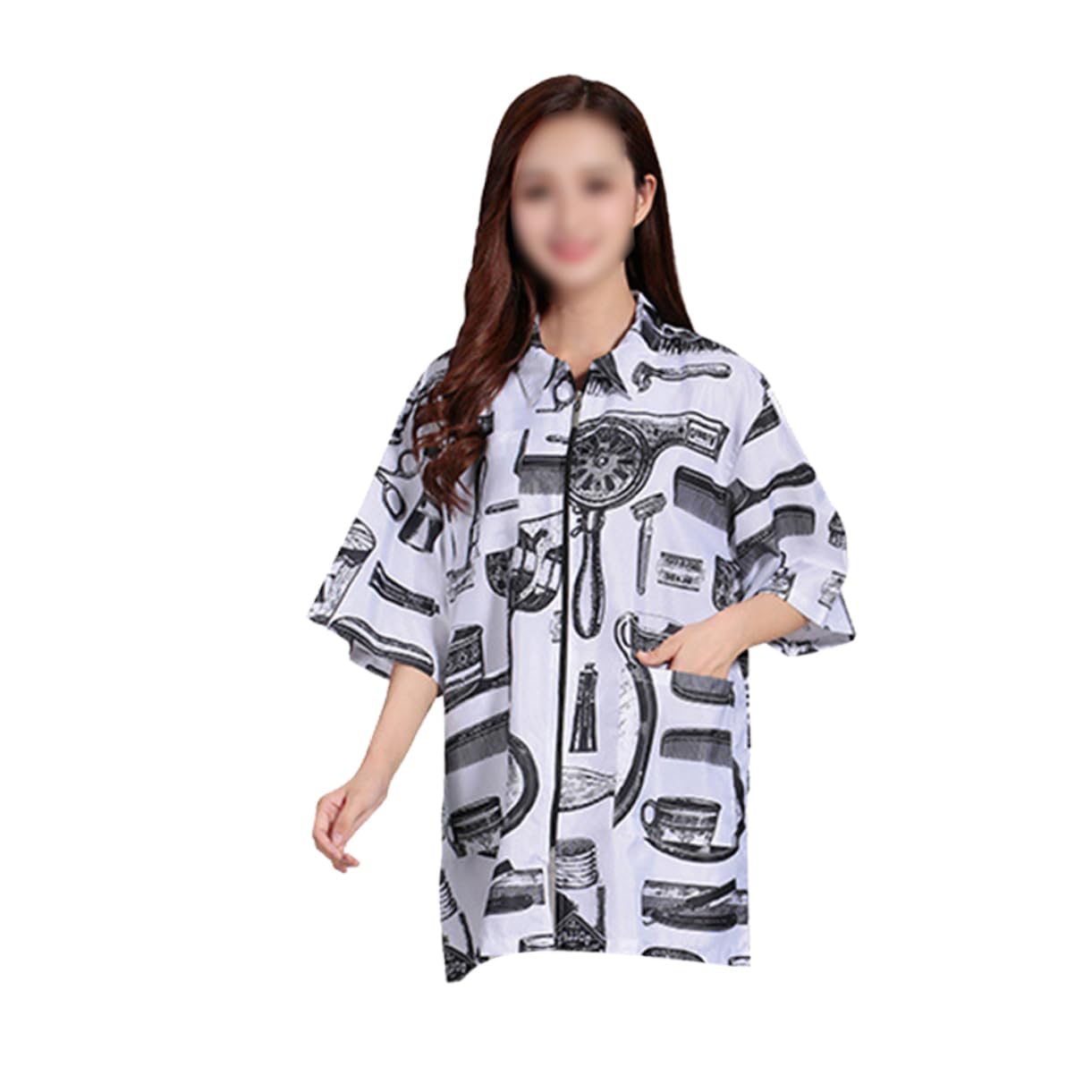 Abiti da Lavoro per Parrucchieri e Camici da Parrucchiere Maniche Corte, Taglia Xl, in Fibra Traspirante e Asciugatura Rapida, Uniforme Professionale Tasche per Saloni e Uso