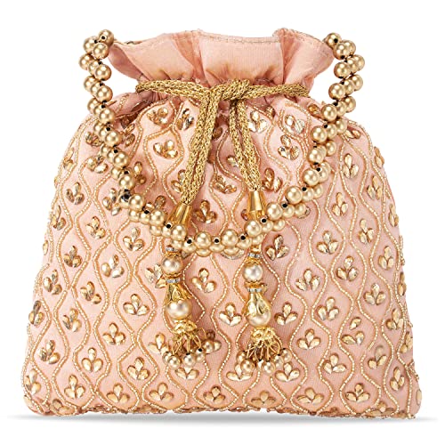 Image of Aheli Potli Purses Gift for Women Handmade Evening Handbag Stylish Bridal Fashion Wristlet