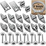 Luxbaro Garage Door Hinges and Rollers for 8' Height Garage Doors, Garage Door Hardware Kit Include Hinges, Rollers, Top Bracket, Wire Rope
