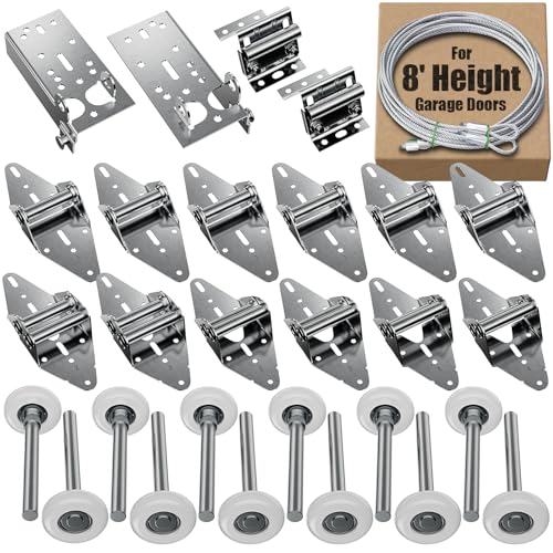 Luxbaro Garage Door Hinges and Rollers for 8' Height Garage Doors, Garage Door Hardware Kit Include...