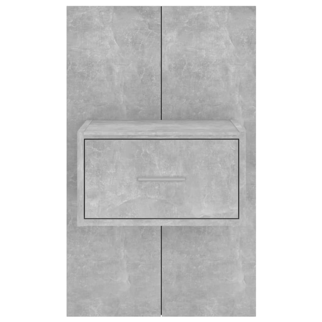 Stoliki nocne ścienne 2 sztuki szary beton 48,5 x 32,5 x 80 cm