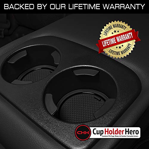 Cupholderhero Fits Subaru Crosstrek 2018-2023 And Fits Subaru Impreza 2017-2023 Accessories Interior Non-Slip Cup Holder Inserts, Center Console Liner Mats, Door Pocket 19-Pc Set (Solid Black) #TOP5