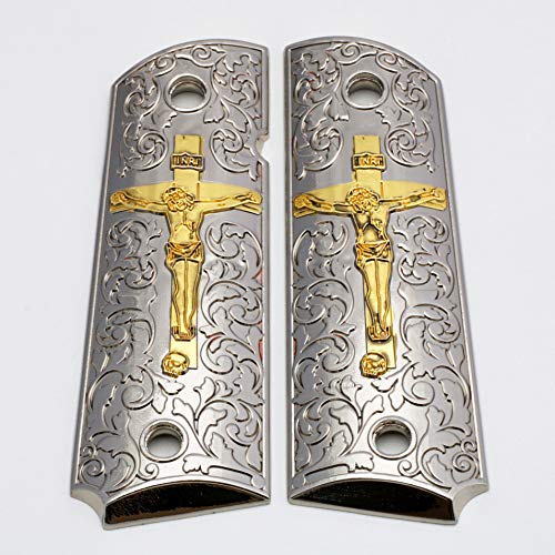 Tek_Tactical 1911 Gun Grips for Colt 1911 Full Size/Rock Island Frames Cross Jesus Grips Grips 1911 Full Size Grips Ambi Safty Grips