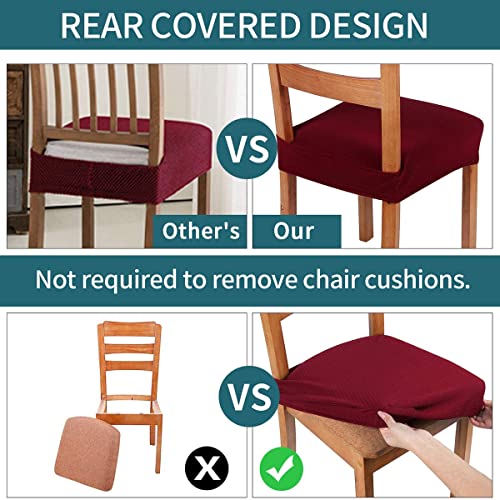 Image of Magical Universal Dining Chair seat Cover Set of 4 Seater pcs are Easily Washable Strechable and Comfortable for Dining Room Home Decor Slip Cover P.2 (Set of 6, Current Check)