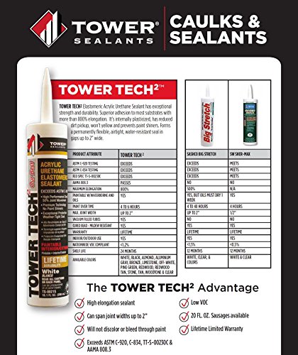 Tower Sealants TS-00228 Sellador Acrílico de Uretano 10.1 fl-Oz, Almendra - Caja de 12 miniatura 6