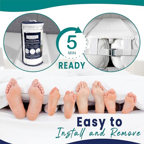Image of 10 inch Extra Wide Bed Bridge Twin to King Converter Kit - Split King Gap Filler for Adjustable Bed - Mattress Connector & Gap Filler for Bed - Heavy Duty Metal Buckle Strap - 25D Memory Foam