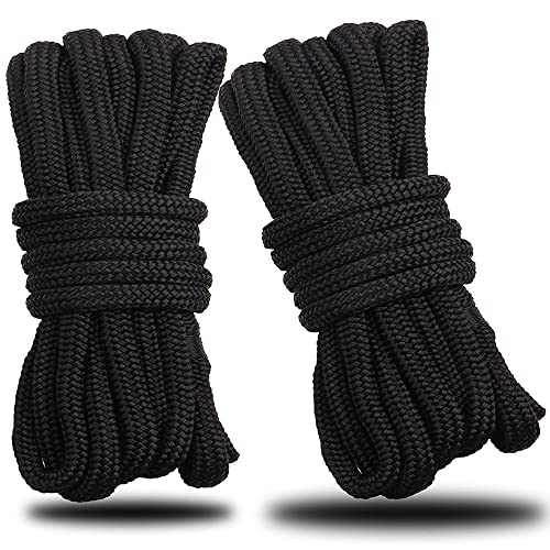 Cuerda De Amarre Para Barco Cuerda de amarre for muelle de barco de nailon trenzado doble, color negro, cuerda de anclaje, cuerdas de amarre ultra resistentes de 16,5, 25 y 50 pies Cuerda De Amarre(50