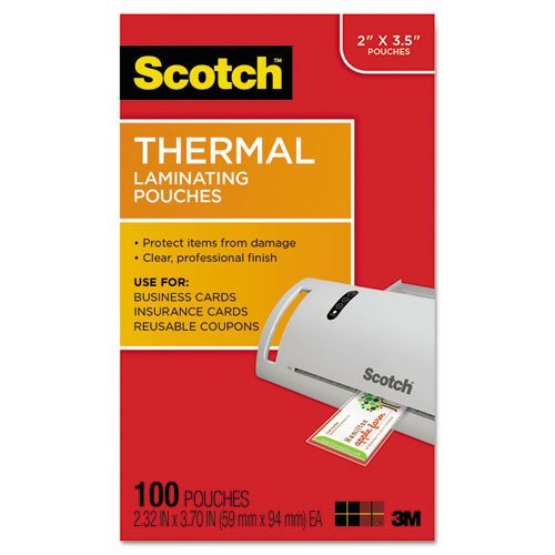 Scotch Thermal Laminating Pouches for Business Cards, TP5851-100, 2-5/16