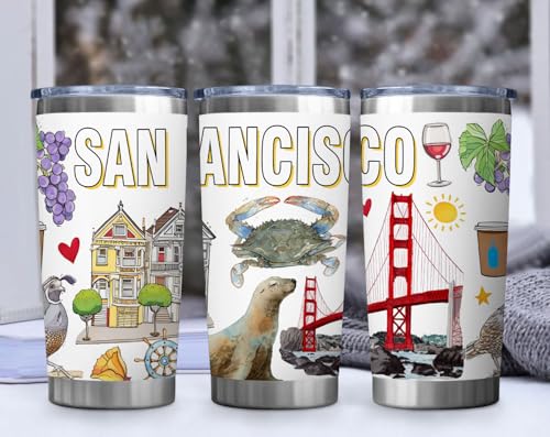 Image of City Travel Mug for City Lover,20oz Double Wall Tumbler Vacuum Insulated Stainless Steel Coffee Cups (San Francisco)