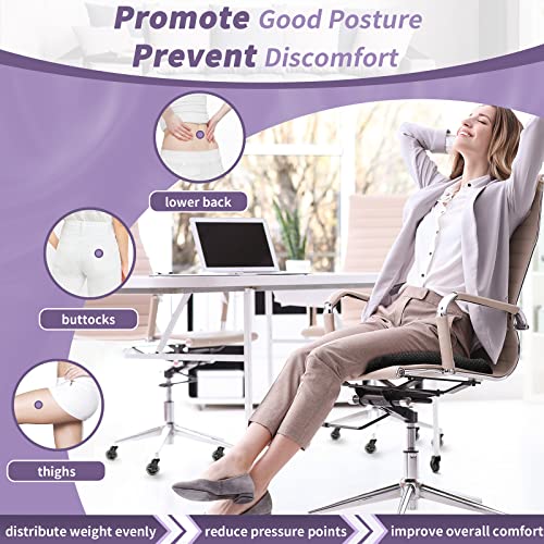 Enhenced Gel Seat Cushion 18 X 17 X 1.5 In, Sciatica & Back Pain Relief Chair Cushion For Long Sitting, Soft & Breathable Seat Cushion For Office Chair, Car Seat. Make You Sit Comfortably Anywhere! #TOP6