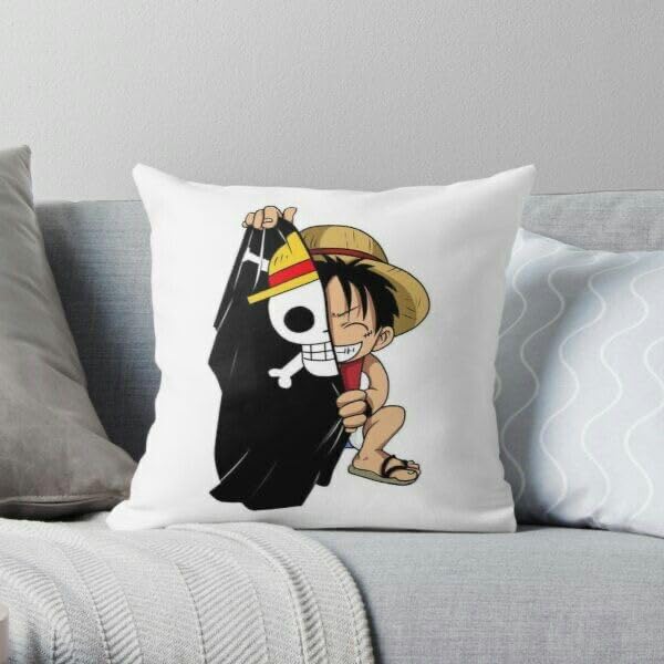CRAFT MANIACS ONE Piece Symbolism 16 * 16 Pillow with Cover | UBER Cool Merch for ONE Piece Anime Lovers