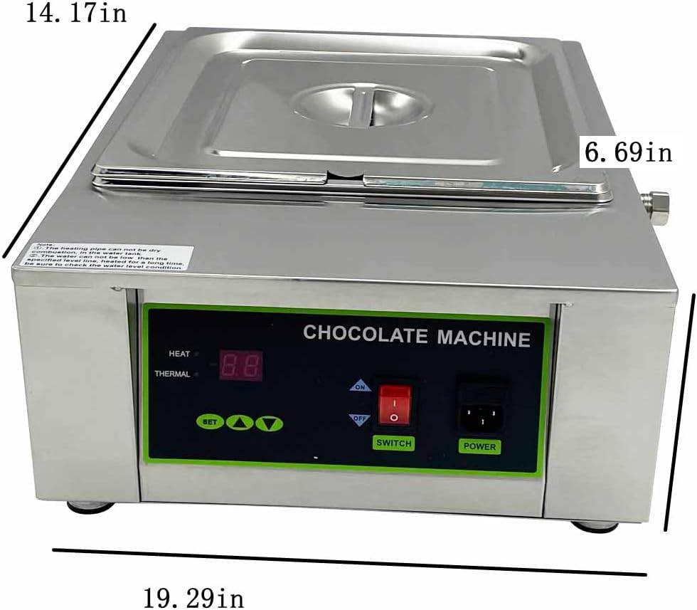 10L Chocolate Melting Pot with Single Tank Stainless Steel 0-80 ℃ Temperature Control 110V 1000W