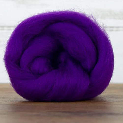 Miniatura 74 de Revolution Fibers Lana Corriedale teñida 8.2 onzas de parte superior de lana peinada de primera calidad 26 micras, 100% lana Corriedale pura