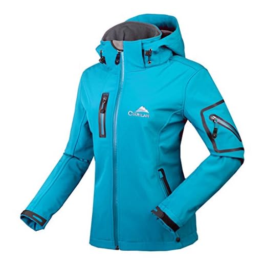 CIKRILAN Dam softshell-jacka, vindtät, vattentålig, utomhussport, camping, klättring, vandringsjacka, kappa, BLÅ, M