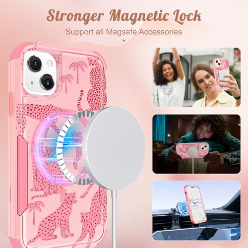 LISEVO for iPhone 15 Case Compatible with MagSafe, Leopard - image 3