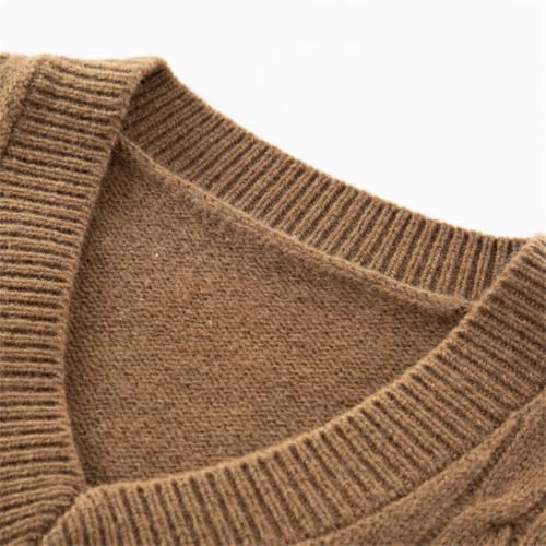 Men’s 100% Wool V-Neck Sweater Vest Fall Winter Sleeveless Lightweight Knit Jumpers3