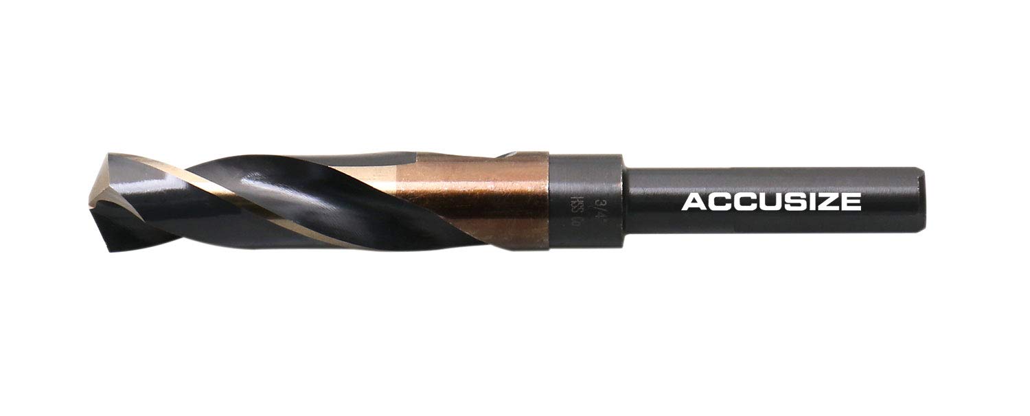 Accusize Industrial Tools3/4'' ANSI M35(H.S.S. + 5% Cobalt) S and D Drill, 1/2'' Shank, 135 Degree Split Point, 0412-0034