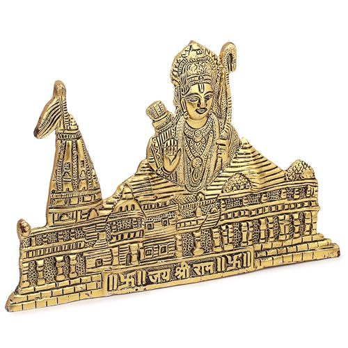 Image of Smizzy Metal Ram Mandir Ayodhya| ayothi ramar Temple Model| Architecture Model (11X7 Inch) Hanging and Standing Temple Home Decor Showpiece, 1 pc