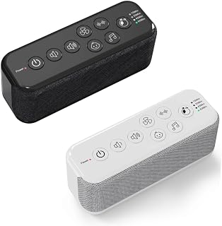 Raynic White Noise Machine, 42 Soothing Sounds Noise Machine, Rechargeable Battery Sound Machine with 8 Volumes, 5 Timers, Type-C Port, Headphone Jack