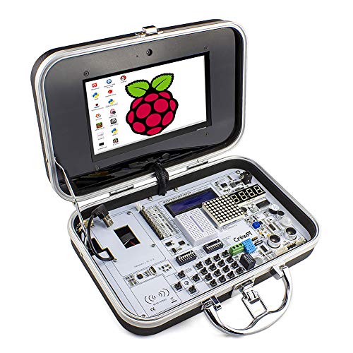 ELECROW CrowPi Raspberry Pi 4 3b 3b+ Sensor Kit for Learning Programming (Basic Kit, RPI Not Included, Black)