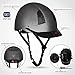 TuffRider Starter Carbon Fiber Print Horse Riding Helmet | Comfortable ABS SEI-Certified Protective Equestrian Head Gear-Black-Medium