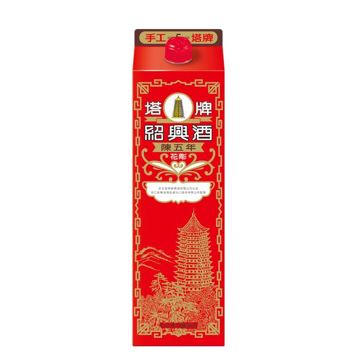 Amazon.co.jp: 紹興酒 塔牌 花彫 陳五年 パック 1800ml 1.8L 3本 宝