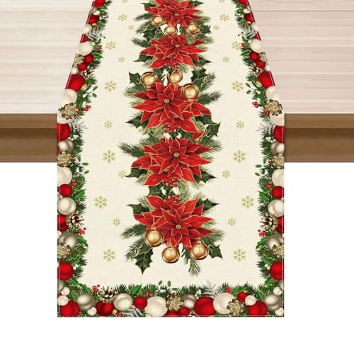 Xanthelle Caminero de Mesa Navidad, Caminero de Mesa Navidad, Decoración Navideña Interior & Decoración Navideña, Caminero de Mesa Decoración Navidad 13x72 Pulgadas
