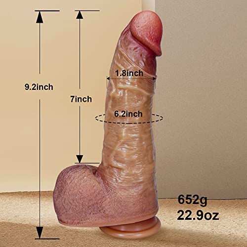 9.2 Inch Squirting Dildo Huge Penis With Strong Suction Cup For Hands-Free, Silicone Big Realistic Dildo Thick Toys For Women G-Spot And Men Anal Large Prostate Play #TOP4