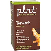 plnt Turmeric - with Natural, Non-GMO Indian Turmeric Root, Supports Joint Mobility, Cellular Health Support & Provides Antioxidant Benefits 120 Vegetarian Capsules