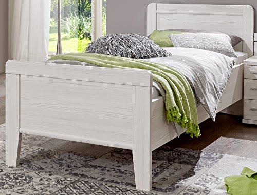 Preisvergleich Produktbild Seniorenbett 90x200 Struktur Weiss Komfortbett 90x200 - (3131)