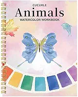 Livro de exercícios em aquarela para iniciantes, livro de colorir com água floral, fácil de pintar, lindo livro de trabalho em aquarela, presente para iniciantes (borboleta)