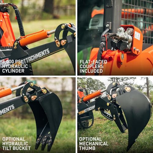 Titan Fronthoe 14" Bucket & Thumb Attachment
