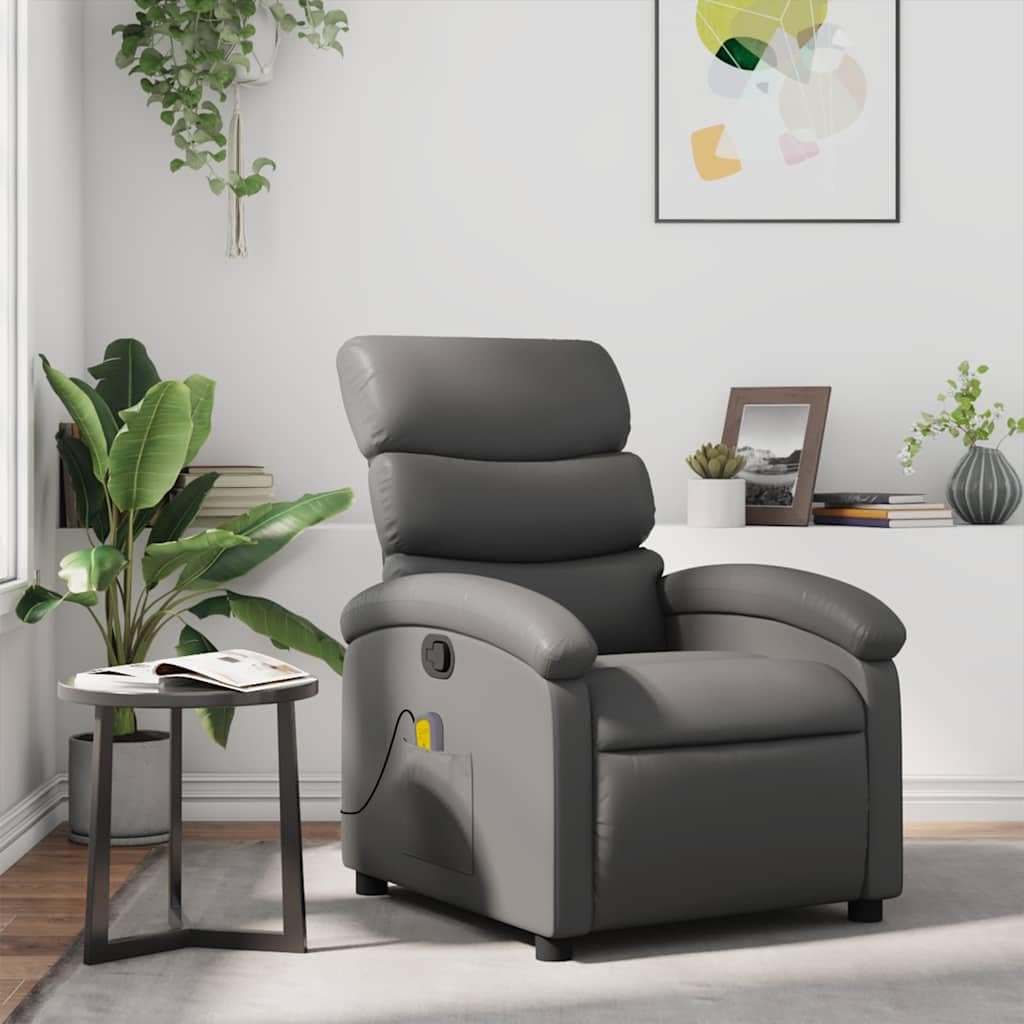 Fauteuil de massage avec fonction de couchage manuelle et massage vibrant Relaxation | Dossier réglable jusqu'à 135 ° | 6 points de massage