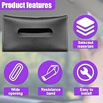 YoRise Car Sun Visor Tissue Holder, Soft Leather Automotive Hanging Napkin Storage Box, Rectangular Vehicle Interior Tissue Organizer Case for Car, SUV, Truck (Black) - Image 5