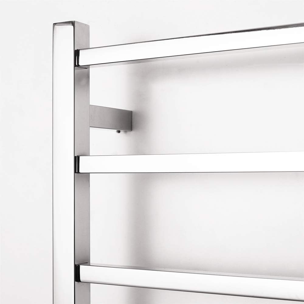 Towel Warmers Heated Towel Rail with 6 Square Bars, 304 Stainless Steel Mirror Finish, Heated Towel Racks for Bathroom Hotel, 800×600 X 120 Mm,Plugin