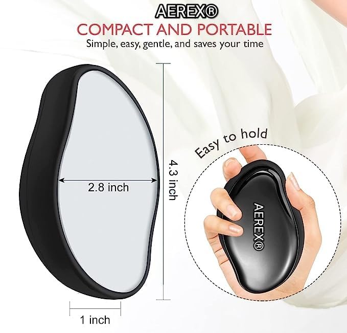 Worldwide e-Mart Crystal Hair Eraser for Women and Men, Painless Magic Hair Remover Stone For Women, Quick and Easy Crystal Hair Remover for Back Legs Arms, Reusable and Washable (Multi-Color) 3