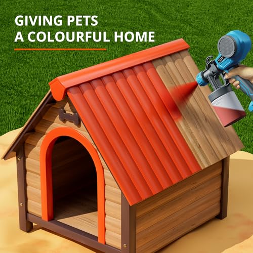 Tilswall Farbsprühsystem, 0.7Kg Ultra-leichte Farbsprühgerät für Anfänger und Heimwerker, 4 Düsen & 3 Sprühmuster für Vielseitige Abdeckung, Elektrisch Farbpistole für Wandfarbe, Zäune, Schränke