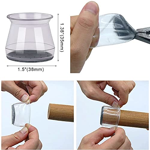 Bumaco 40Pcs Chair Leg Floor Protectors Silicone Covers To Protect Floors, Circular,Round,Square (Large Clear Fit 1.3"-2") #TOP5