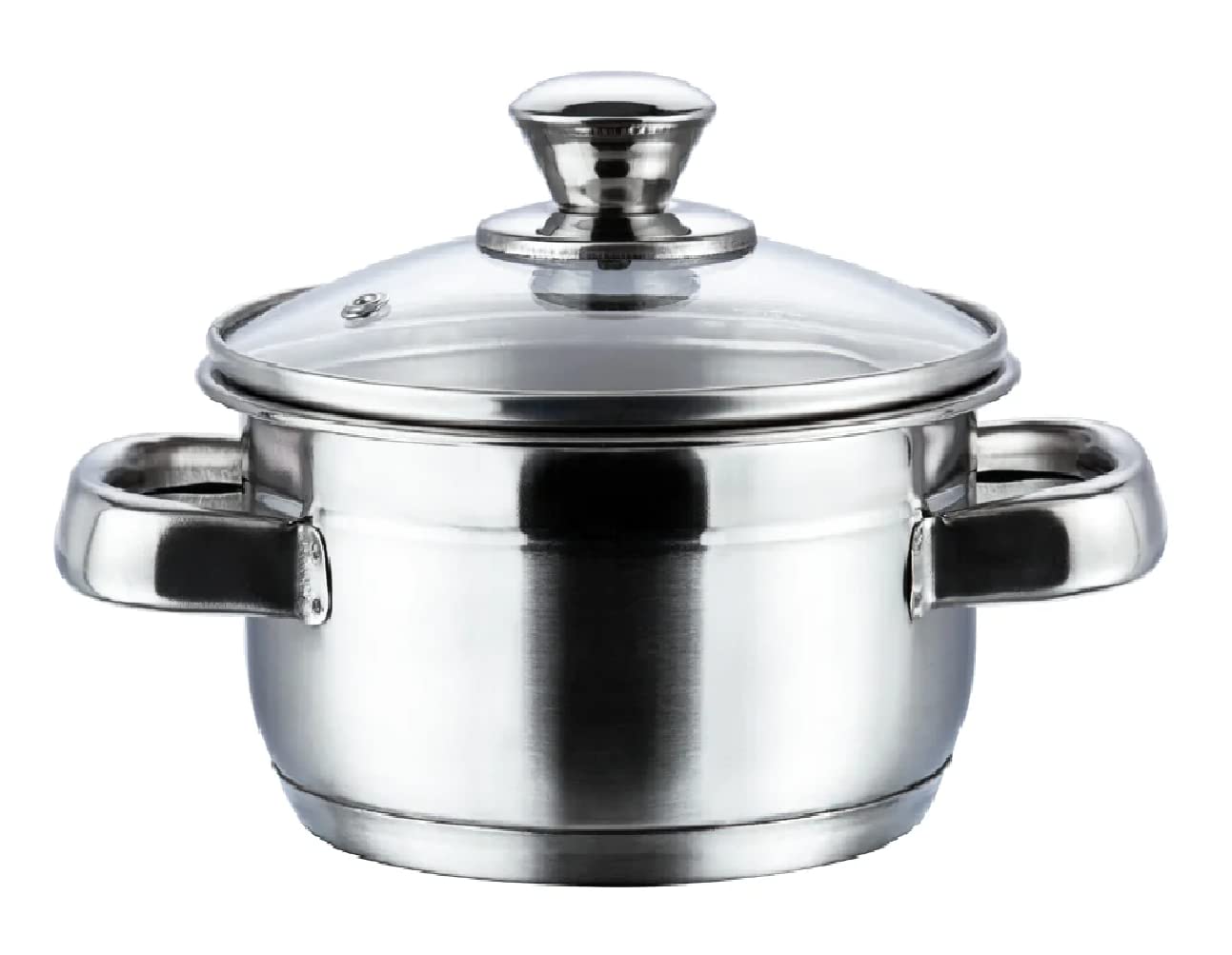Nobel Stainless Steel Two Tone Casserole with Glass Vented Lid Heat Resistant Short Handles, Ideal for All Hobs. (20 cm Diameter - 2.7 Litre)