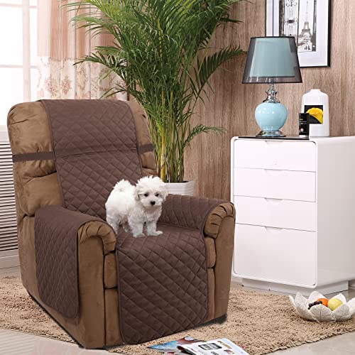 U-Nice Home Recliner Chair Covers Reversible Chair Cover Pet Covers For Dogs With Elastic Straps Water Resistant Diamond Quilted (23''Recliner Small, Coffee/Beige) #TOP1