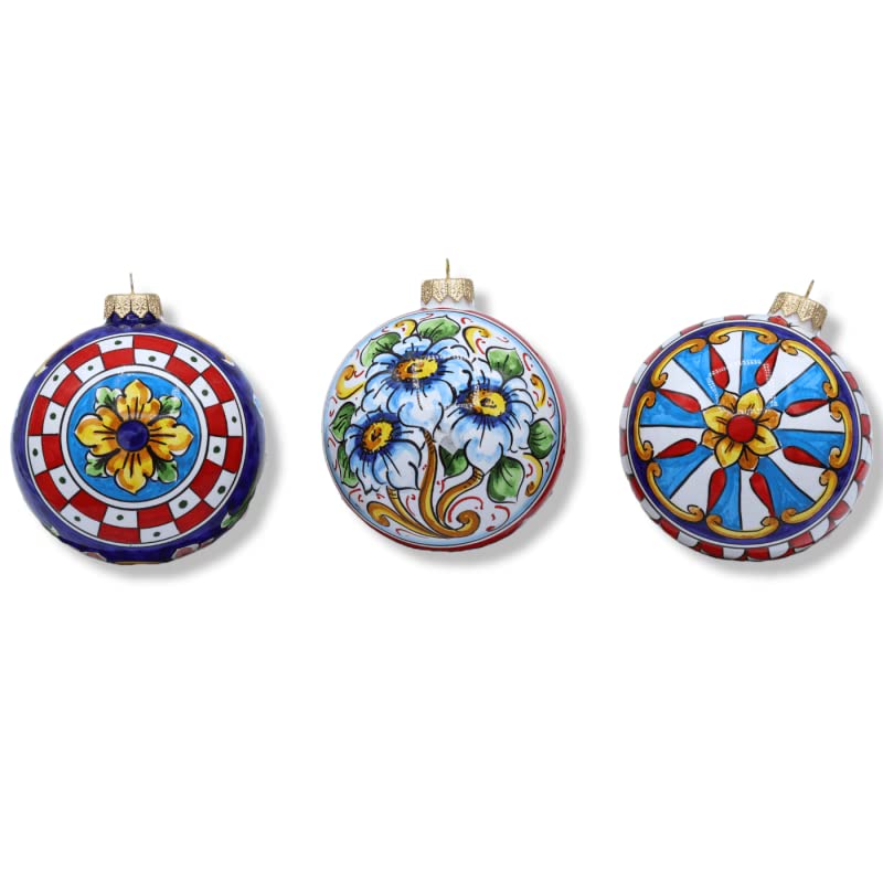 Boule de Noël en céramique Caltagirone incassable par le temps SICILIA BEDDA Décorum 2