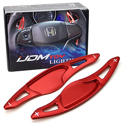 Ijdmtoy Red Cnc Billet Aluminum Steering Wheel Larger Paddle Shifter Extension Covers Compatible With Honda Hr-V Vezel, Honda Fit Jazz #TOP29