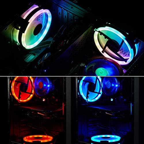 AURTEC 3 Pack RGB Case Fans, 120mm Ultra-Quiet RGB Chassis Cooling Fans, Equipped with Remote Control Hub, 5V ARGB Sync, Matte Finish, Speed Adjustable Colorful Cooler Fan for PC Case.