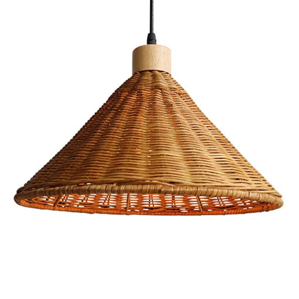 Suspension rotin et bambou marron au style bohème chic E27